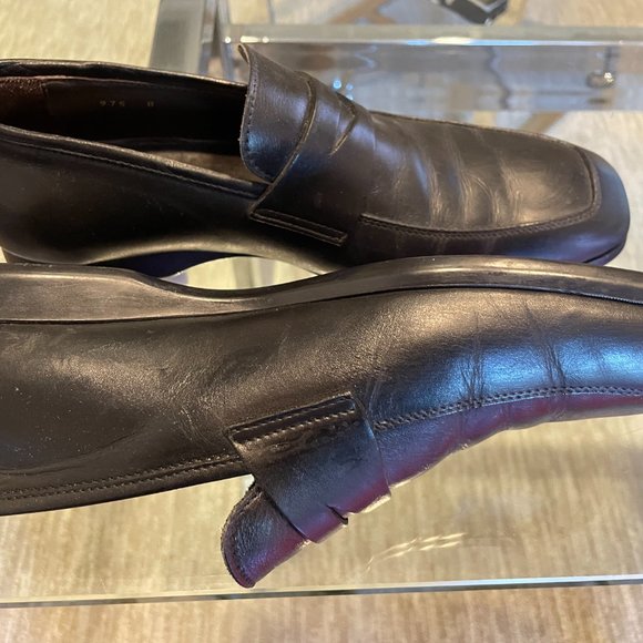 ITALIAN BLACK LEATHER SHOES FOR MEN, GOOD CONDITION, SIZE 9. - Picture 4 of 5